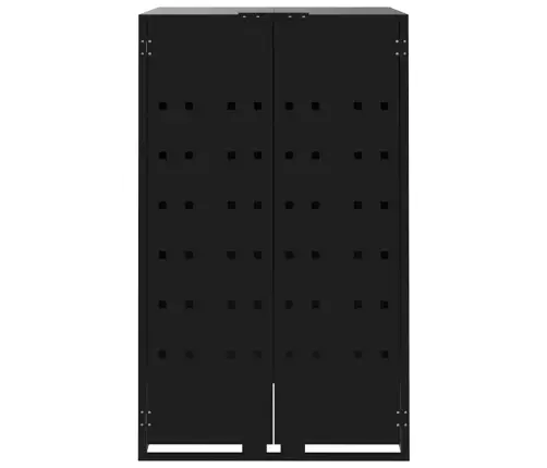 Atkritumu Tvertņu Novietne, Melna, 207X79X117 Cm, Tērauds Vidaxl