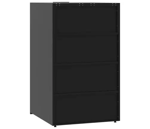 Atkritumu Tvertņu Novietne, Melna, 207X79X117 Cm, Tērauds Vidaxl