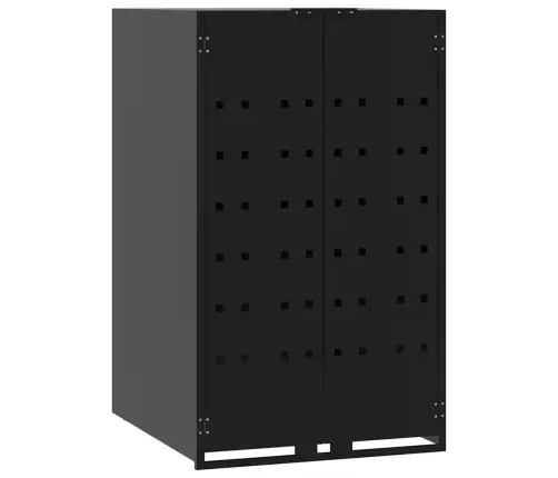 Atkritumu Tvertņu Novietne, Melna, 345X79X117 Cm, Tērauds Vidaxl