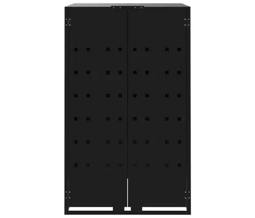 Atkritumu Tvertņu Novietne, Melna, 345X79X117 Cm, Tērauds Vidaxl