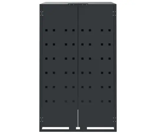 Atkritumu Tvertņu Novietne, Pelēka, 207X79X117 Cm, Tērauds Vidaxl