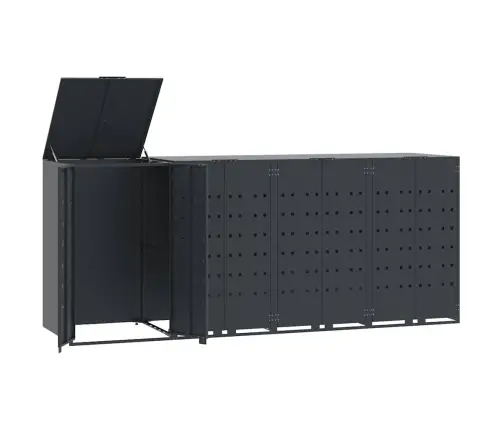 Ratastega Prügikasti Kuur 4 Prügikastile, 276X79X117 cm Teras