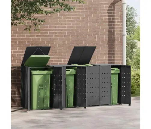 Ratastega Prügikasti Kuur 4 Prügikastile, 276X79X117 cm Teras