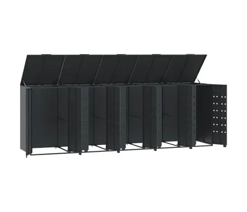 Atkritumu Tvertņu Novietne, Pelēka, 345X79X117 Cm, Tērauds Vidaxl