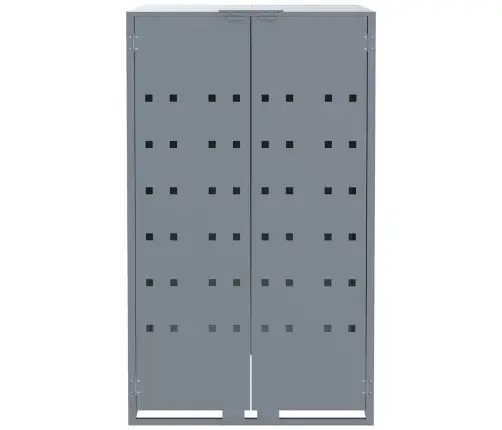 Atkritumu Tvertņu Novietne, Pelēka, 207X79X117 Cm, Tērauds Vidaxl