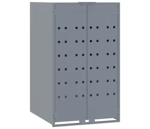 Atkritumu Tvertņu Novietne, Pelēka, 276X79X117 Cm, Tērauds Vidaxl