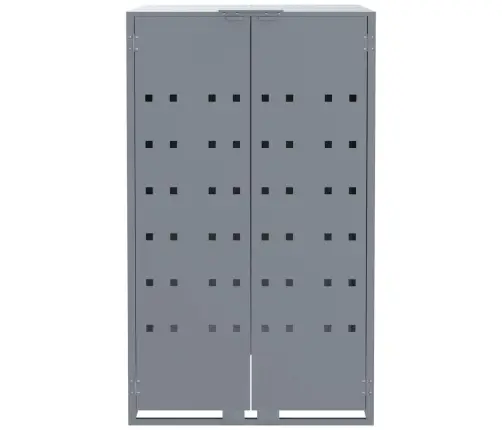 Atkritumu Tvertņu Novietne, Pelēka, 276X79X117 Cm, Tērauds Vidaxl