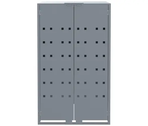 Atkritumu Tvertņu Novietne, Pelēka, 345X79X117 Cm, Tērauds Vidaxl