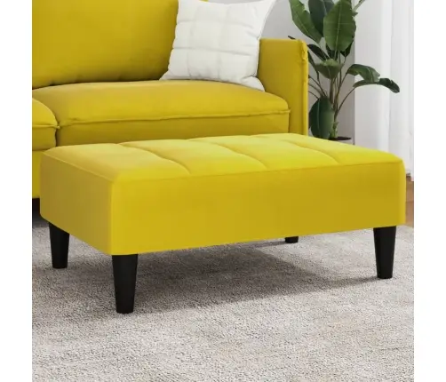 Kājsoliņš, 77X55X31 Cm, Dzeltens Samts Vidaxl