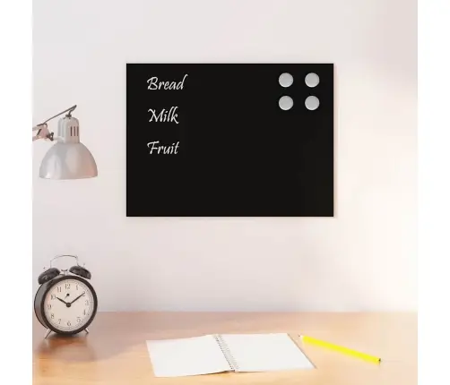 Seinakinnitusega Magnettahvel, Must, 40 X 30 cm Klaas
