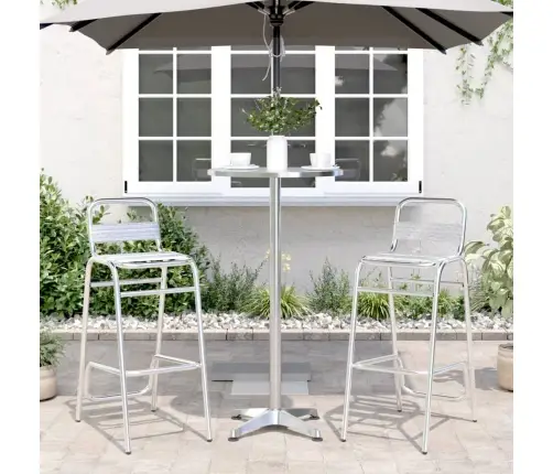 Āra Bāra Galds, Regulējams, Ø59,5X70/109,5 Cm, Alumīnijs Vidaxl