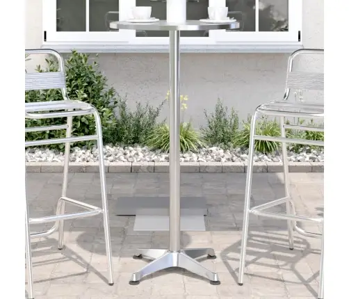 Āra Bāra Galds, Regulējams, Ø59,5X70/109,5 Cm, Alumīnijs Vidaxl