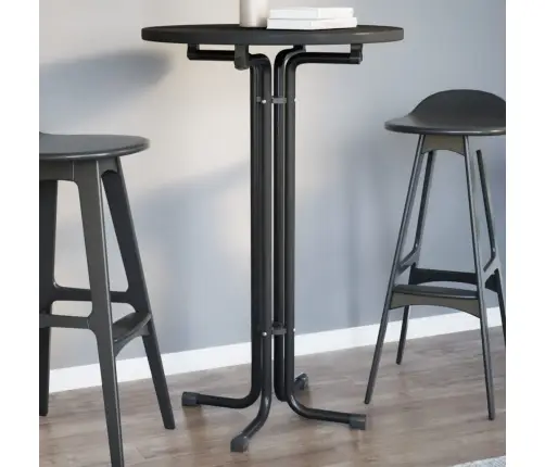 Galds, Melns, Ø70X110 Cm, Inženierijas Koks, Tērauds Vidaxl