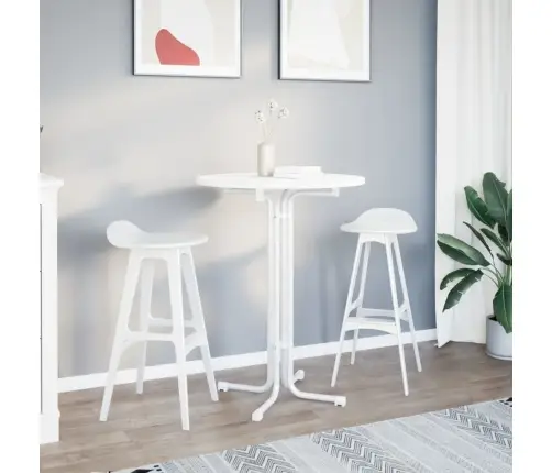 Söögilaud, Valge, Ø80 X 110 cm Tehispuit Ja Teras