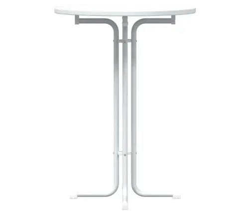 Söögilaud, Valge, Ø80 X 110 cm Tehispuit Ja Teras