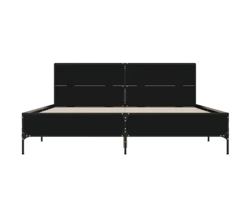 Gultas Rāmis, Melns, 140X200 Cm, Inženierijas Koks, Metāls Vidaxl