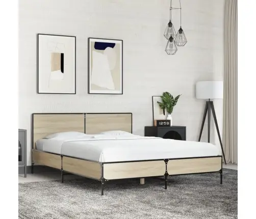 Lovos Rėmas, Ąžuolo, 140X200cm Apdirbta Mediena Ir Metalas