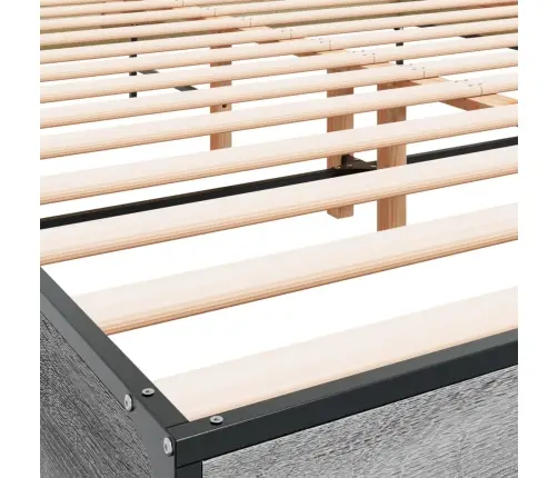 Lovos Rėmas, Pilkas Ąžuolo, 140X200cm Apdirbta Mediena/Metalas