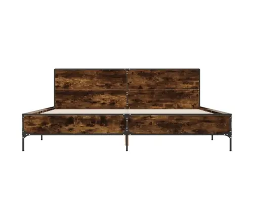 Gultas Rāmis, Ozola Krāsā, 180X200Cm, Inženierijas Koks, Metāls Vidaxl