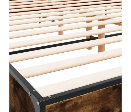 Gultas Rāmis, Ozola Krāsā, 180X200Cm, Inženierijas Koks, Metāls Vidaxl