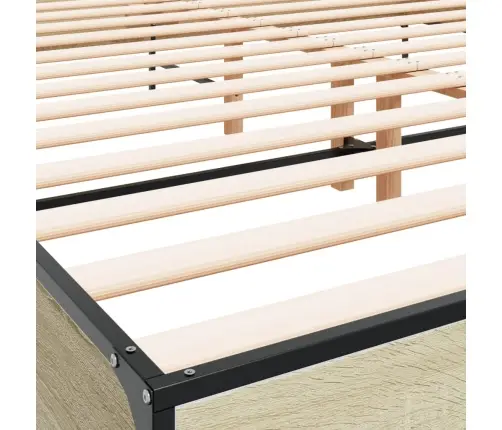 Lovos Rėmas, Ąžuolo, 200X200cm Apdirbta Mediena Ir Metalas