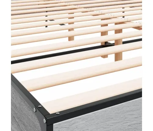 Voodiraam, Hall Sonoma Tamm, 200X200 cm Tehispuit Ja Metall