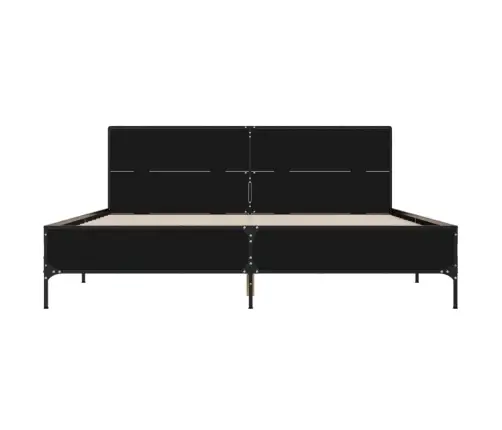 Gultas Rāmis, Melns, 120X190 Cm, Inženierijas Koks, Metāls Vidaxl