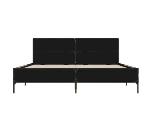 Gultas Rāmis, Melns, 135X190 Cm, Inženierijas Koks, Metāls Vidaxl Gultas Rāmis, Melns, 135X190 Cm, Inženierijas Koks, Metāls Vidaxl