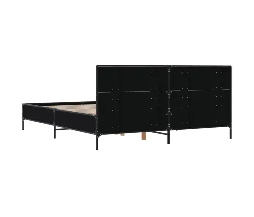 Gultas Rāmis, Melns, 135X190 Cm, Inženierijas Koks, Metāls Vidaxl Gultas Rāmis, Melns, 135X190 Cm, Inženierijas Koks, Metāls Vidaxl
