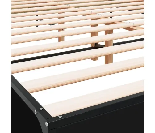 Gultas Rāmis, Melns, 140X190 Cm, Inženierijas Koks, Metāls Vidaxl