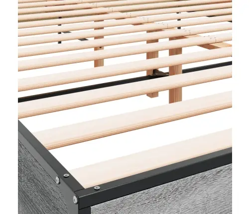 Voodiraam, Hall Sonoma Tamm, 140 X 190 cm Tehispuit Ja Metall