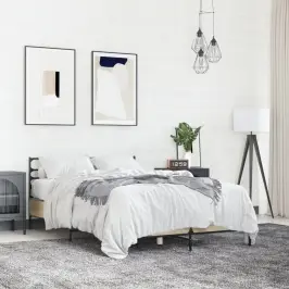 Gultas Rāmis, Ozola Krāsā, 120X200Cm, Inženierijas Koks, Metāls Vidaxl Gultas Rāmis, Ozola Krāsā, 120X200Cm, Inženierijas Koks, Metāls Vidaxl