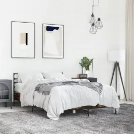 Gultas Rāmis, Ozola Krāsā, 120X200Cm, Inženierijas Koks, Metāls Vidaxl Gultas Rāmis, Ozola Krāsā, 120X200Cm, Inženierijas Koks, Metāls Vidaxl