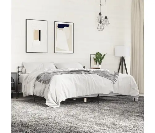 Voodiraam, Hall Sonoma Tamm, 180 X 200 cm Tehispuit Ja Metall