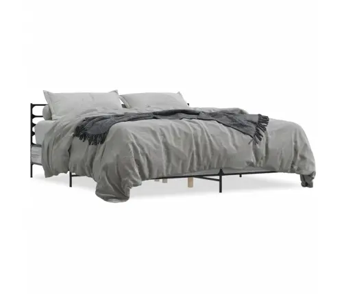 Gultas Rāmis, Pelēka Ozola,200X200Cm, Inženierijas Koks, Metāls Vidaxl