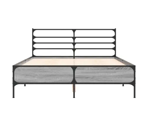 Voodiraam, Hall Sonoma Tamm, 135 X 190 cm Tehispuit Ja Metall