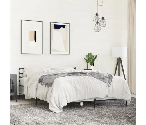 Voodiraam, Hall Sonoma Tamm, 135 X 190 cm Tehispuit Ja Metall