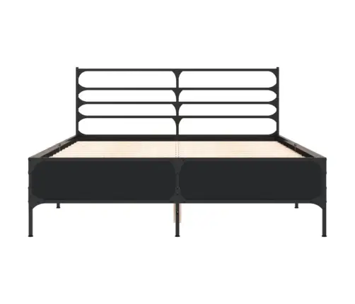 Lovos Rėmas, Juodas, 140X190cm Apdirbta Mediena Ir Metalas