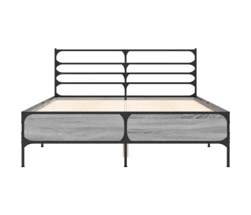 Voodiraam, Hall Sonoma Tamm, 140 X 190 cm Tehispuit Ja Metall