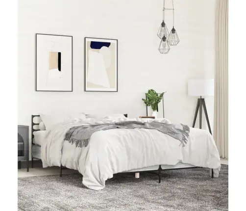 Voodiraam, Hall Sonoma Tamm, 140 X 190 cm Tehispuit Ja Metall