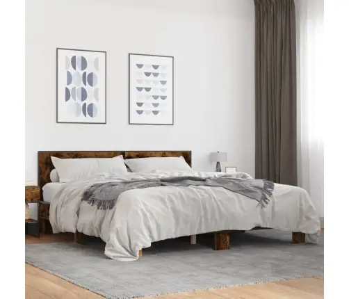 Lovos Rėmas, Dūminio Ąžuolo, 200X200cm Mediena Ir Metalas