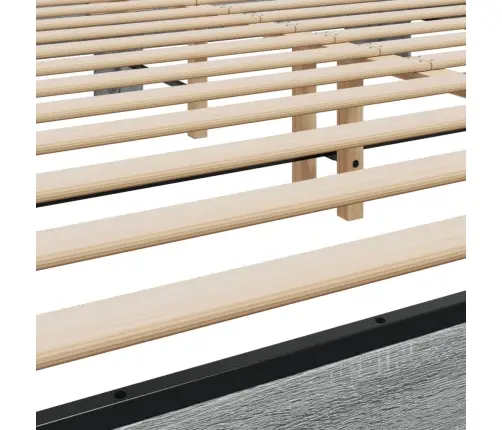 Gultas Rāmis, Pelēka Ozola,200X200Cm, Inženierijas Koks, Metāls Vidaxl