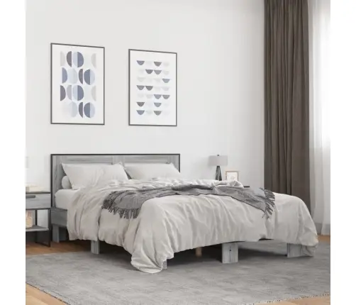 Lovos Rėmas, Pilkas Ąžuolo, 140X200cm Apdirbta Mediena/Metalas
