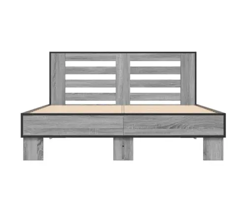 Voodiraam, Hall Sonoma Tamm, 140 X 190 cm Tehispuit Ja Metall