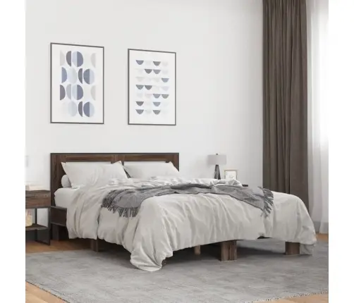 Lovos Rėmas, Rudas Ąžuolo, 140X190cm Apdirbta Mediena/Metalas