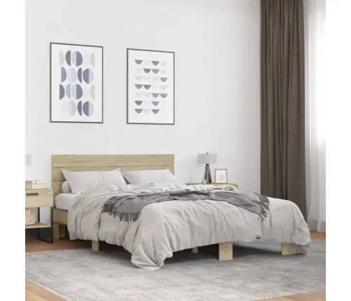 Lovos Rėmas, Ąžuolo, 120X200cm Apdirbta Mediena Ir Metalas