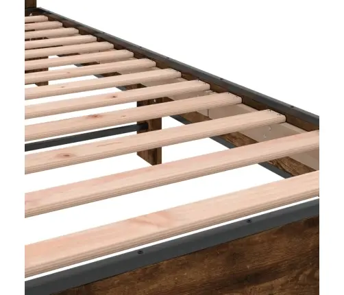 Gultas Rāmis, Ozola Krāsā, 120X200Cm, Inženierijas Koks, Metāls Vidaxl