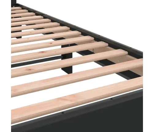 Gultas Rāmis, Melns, 135X190 Cm, Inženierijas Koks, Metāls Vidaxl