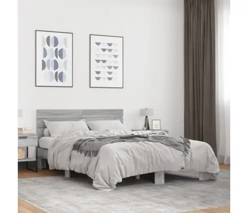 Lovos Rėmas, Pilkas Ąžuolo, 135X190cm Apdirbta Mediena/Metalas