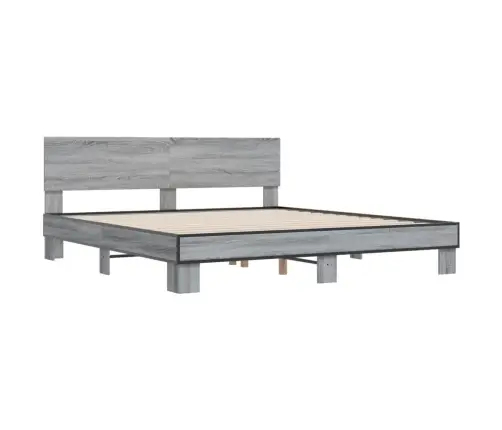 Lovos Rėmas, Pilkas Ąžuolo, 200X200cm Apdirbta Mediena/Metalas